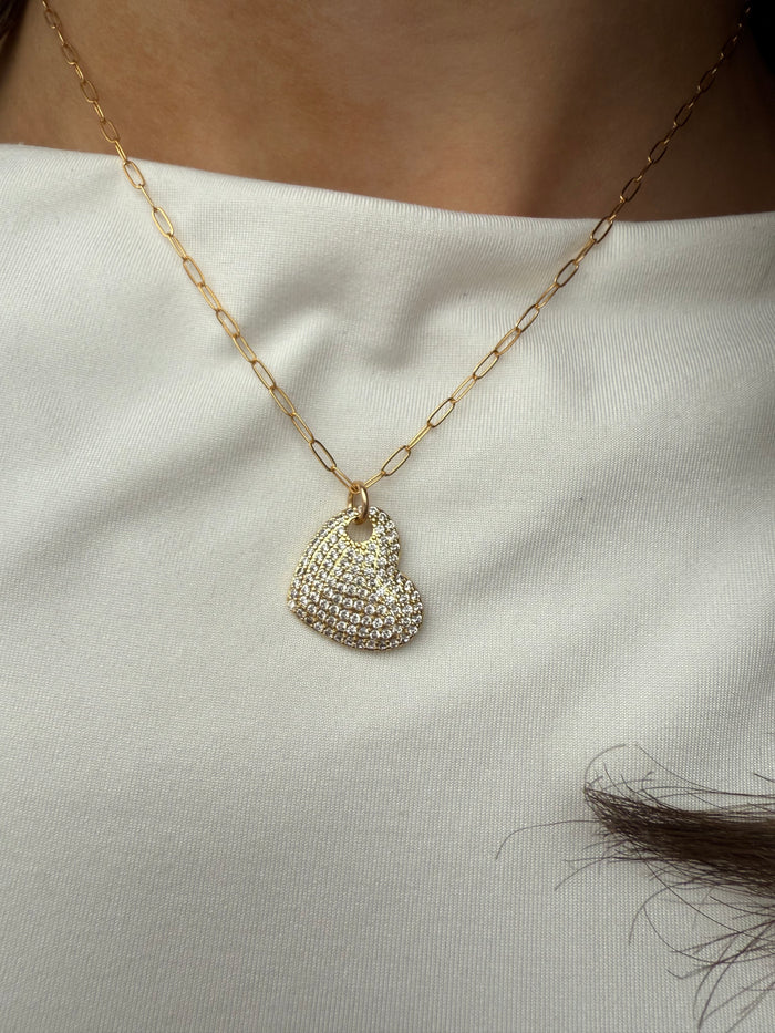 Ruby & Violet 14K Pave Heart Necklace