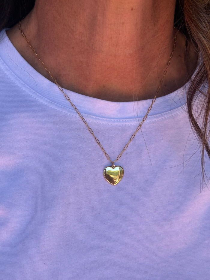 Ruby & Violet Gold Heart Necklace