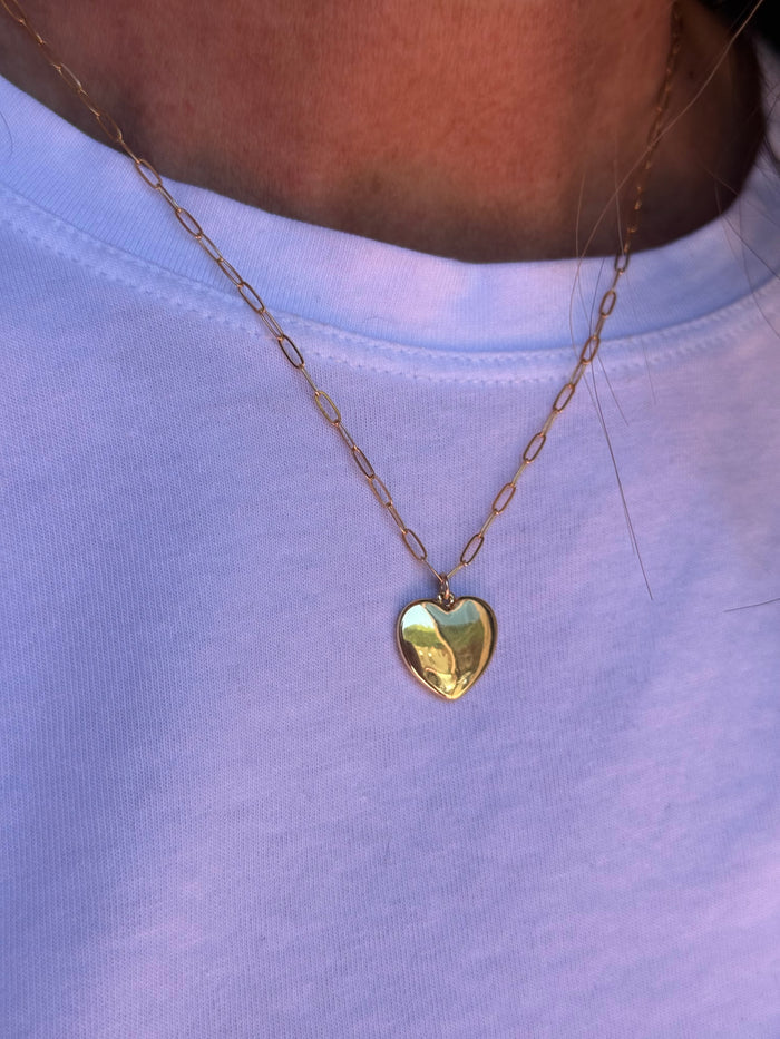 Ruby & Violet Gold Heart Necklace