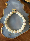Ruby & Violet Leopard White Jade Bracelet