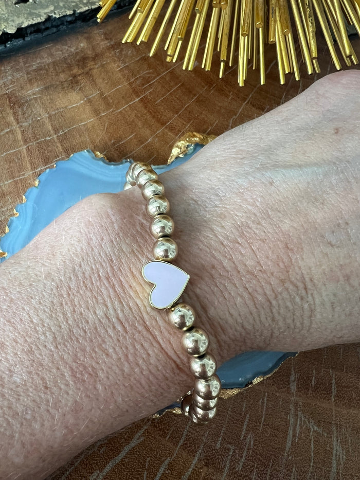 Ruby & Violet Med Heart Bracelet