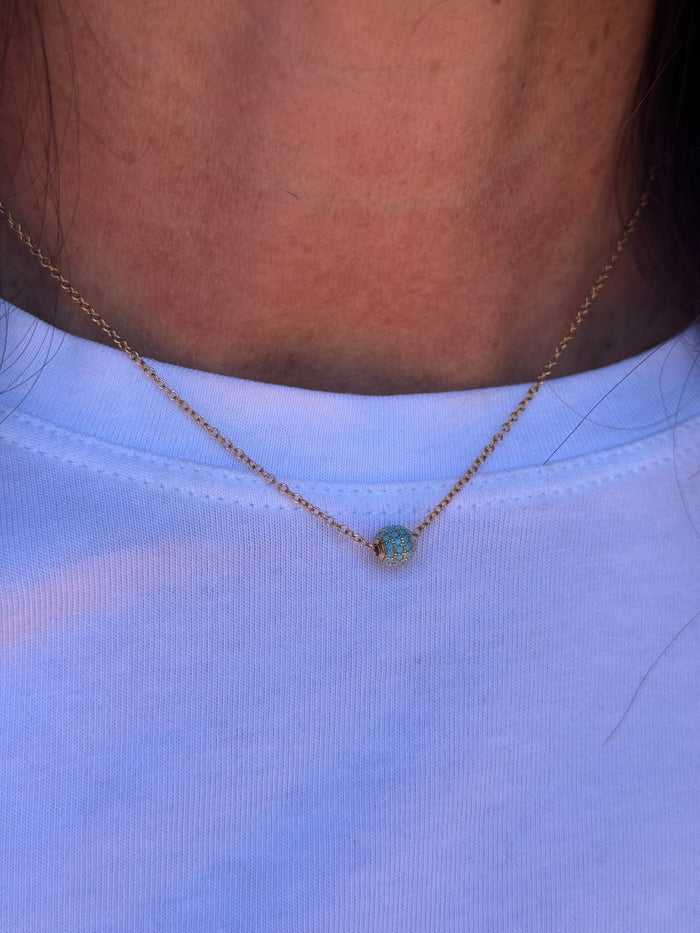 Ruby & Violet Pave Bead Necklace