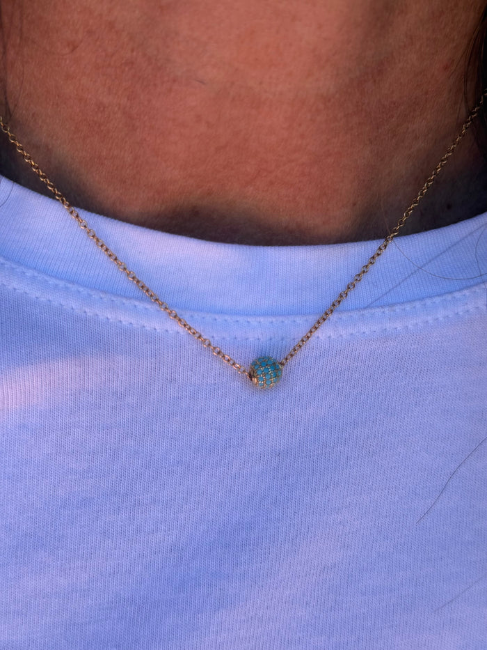 Ruby & Violet Pave Bead Necklace