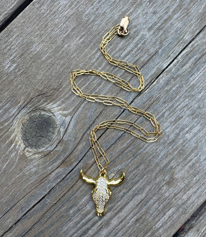 Ruby & Violet Pave Steer Necklace