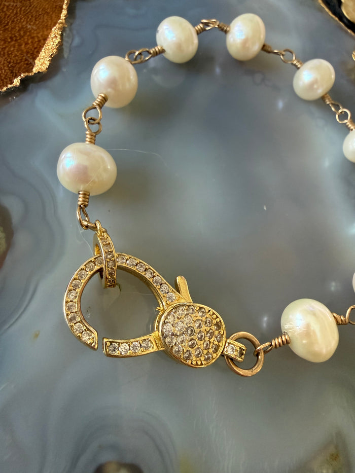 Ruby & Violet Pearl Link Bracelet