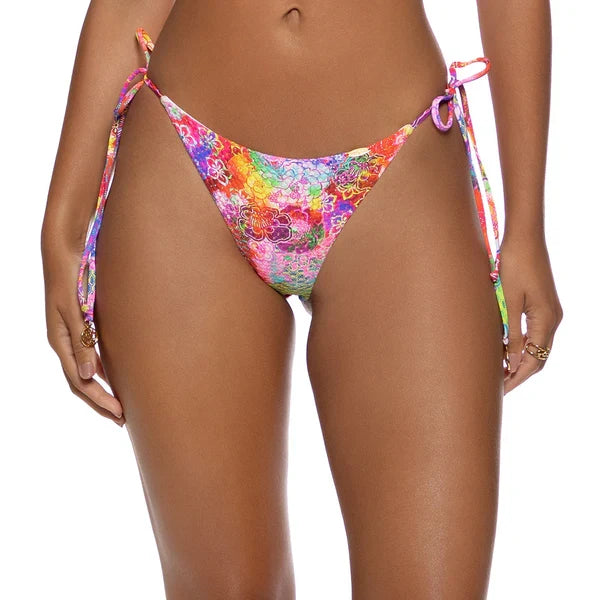 Ruched Brazilian Tie Side Bottom - Blooming Spark