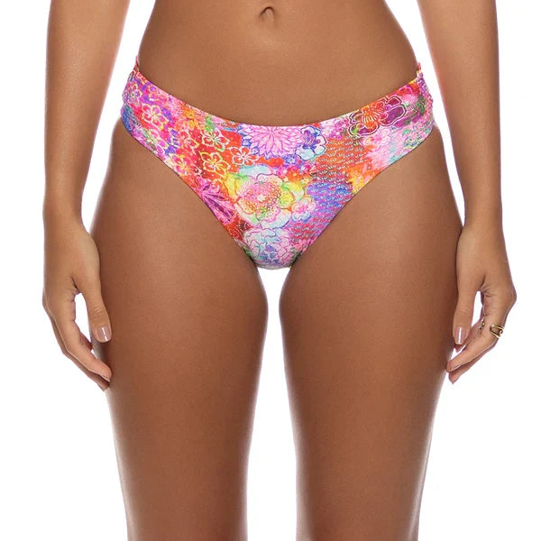 Ruched Full Coverage Bottom - Blooming Spark