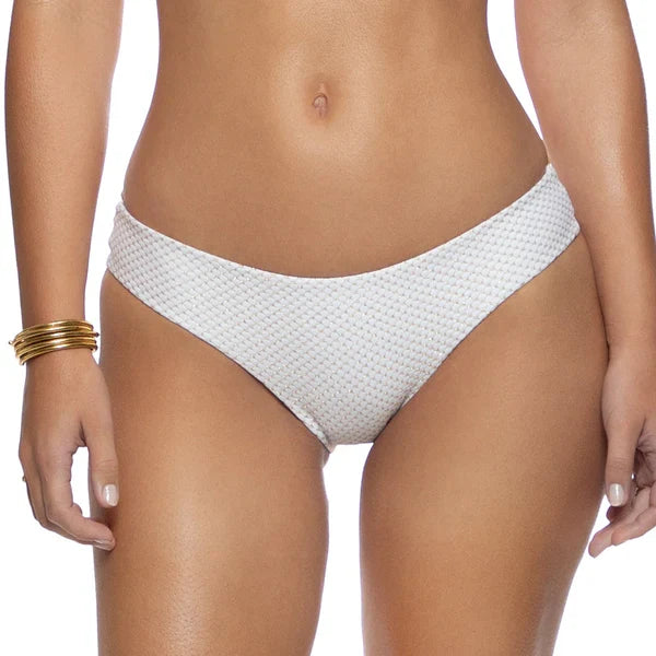 Ruched Full Coverage Bottom - Sunkiss Glow (White)