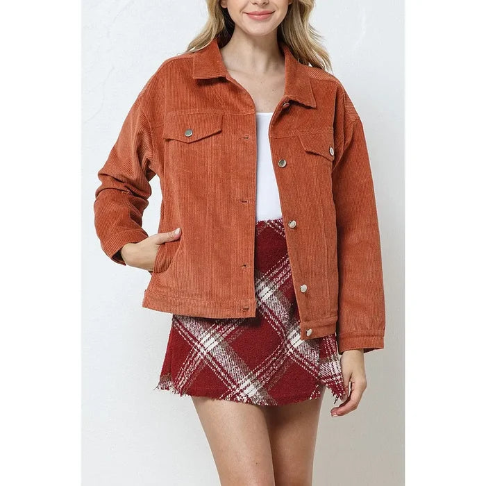 Rust corduroy jacket