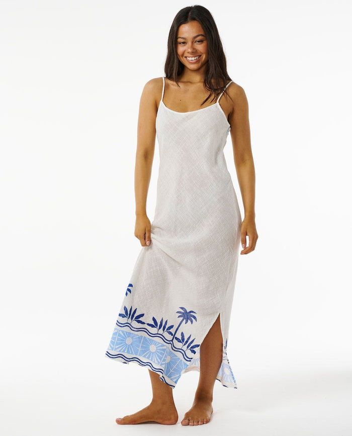 Santorini Sun Printed Maxi Dress - Blue