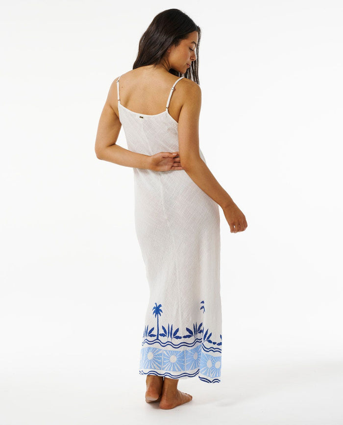 Santorini Sun Printed Maxi Dress - Blue