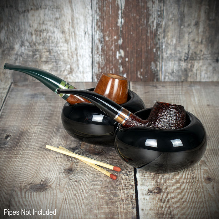 DOUBLE - Savinelli Goccia Ceramic Pipe Rest - Black