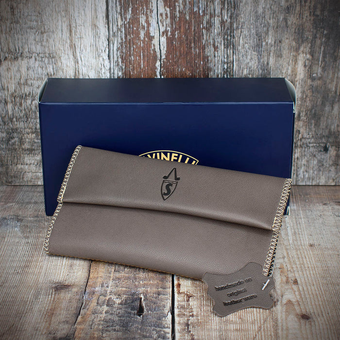 Savinelli Leather Handroller's Tobacco Pouch - Marrone