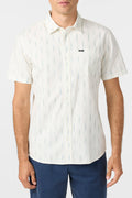 Seafaring Ikat Standard Short Sleeve Button-Down Shirt - White