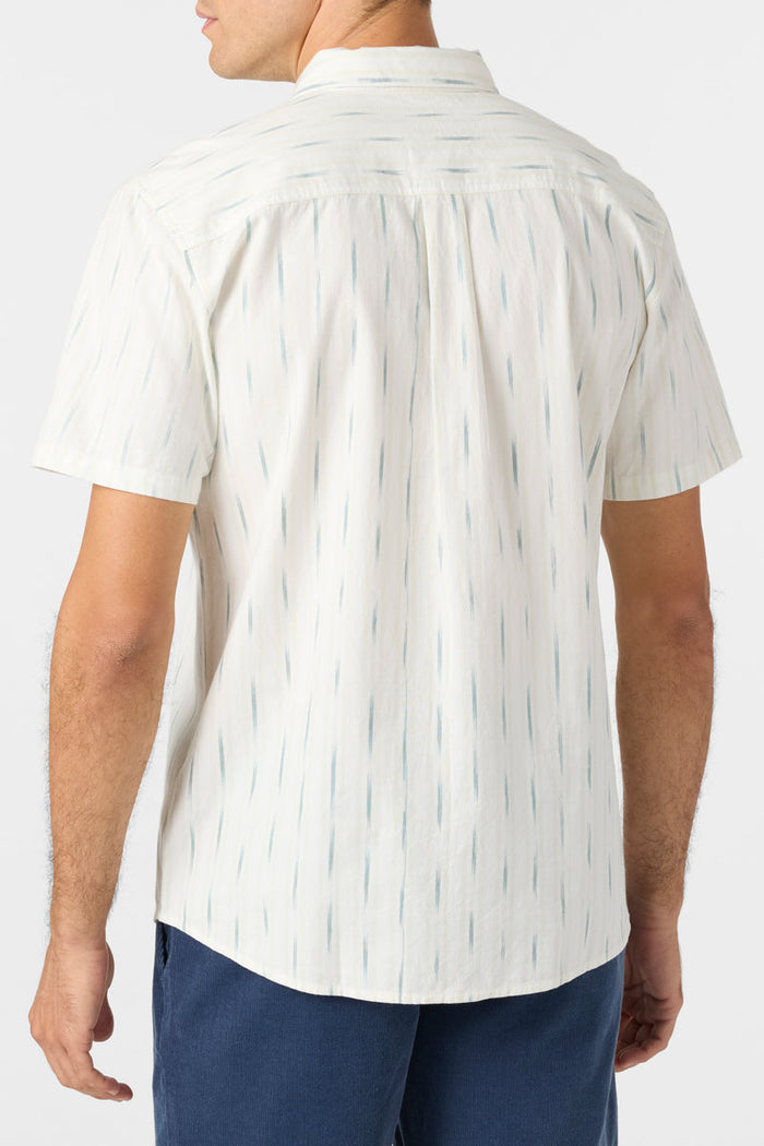 Seafaring Ikat Standard Short Sleeve Button-Down Shirt - White