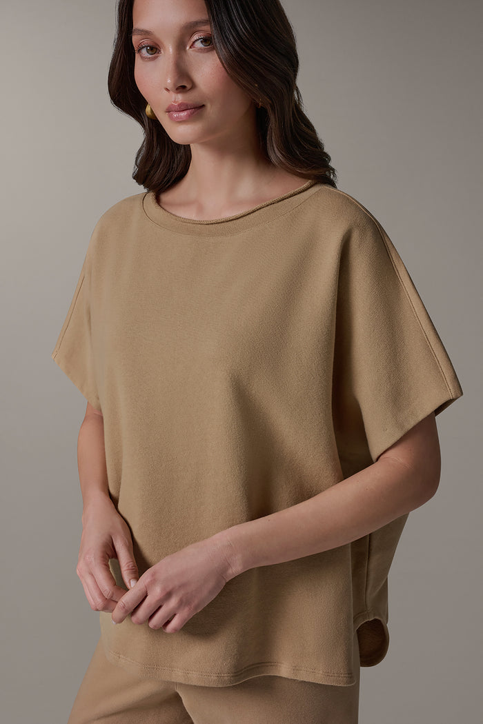 SHORT SLEEVE BOATNECK SWEATER