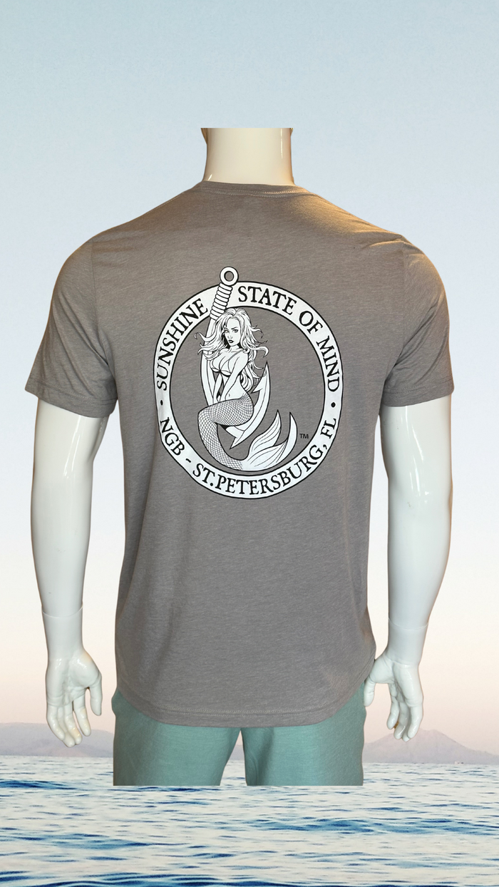 Short Sleeve T-Shirt - Light Grey - Black/White Kaia on FL Seal