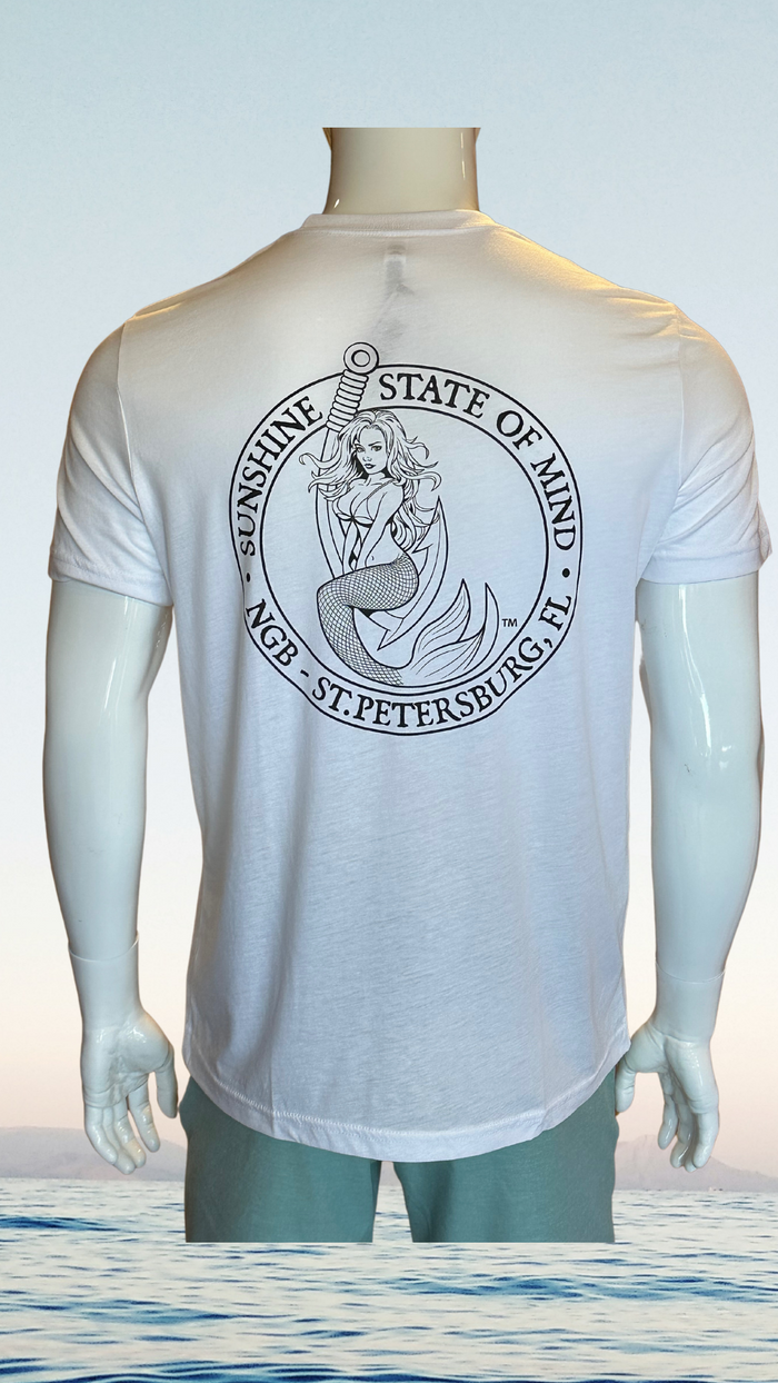 Short Sleeve T-Shirt - White - Black/White Kaia on FL Seal