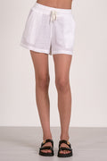 Shorts with Elastic Waistband - White