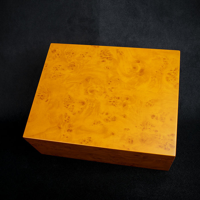 Sikarlan Burl Wood Veneer Humidor - 40 Cigars