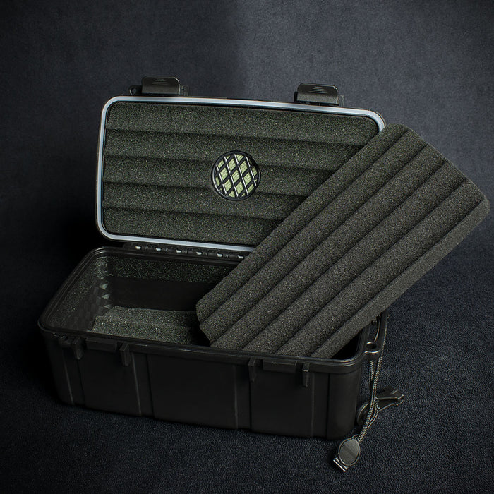 Sikarlan Crushproof Travel Humidor - 10 Cigars Black
