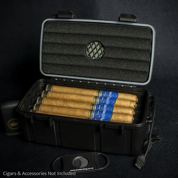 Sikarlan Crushproof Travel Humidor - 10 Cigars Black