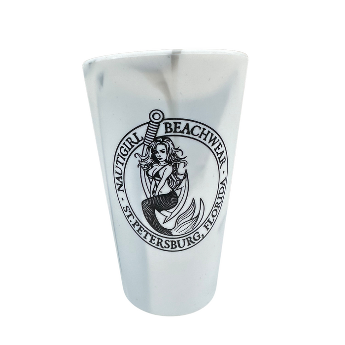 Silicone Pint Cup - Mountain Marble (White/Grey) - NautiGirl Beachwear