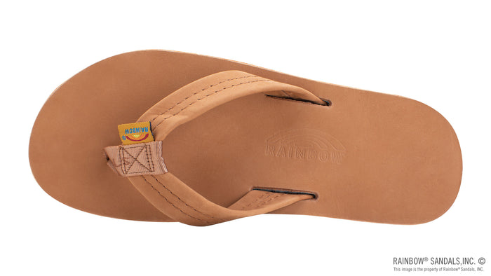 Single Arch Narrow Strap Sandals - Tan/Blue