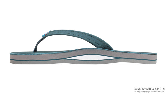 Single Arch Narrow Strap Sandals - Turquoise/Grey