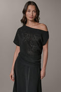SLEEVELESS ASYMMETRIC LASER CUT TOP