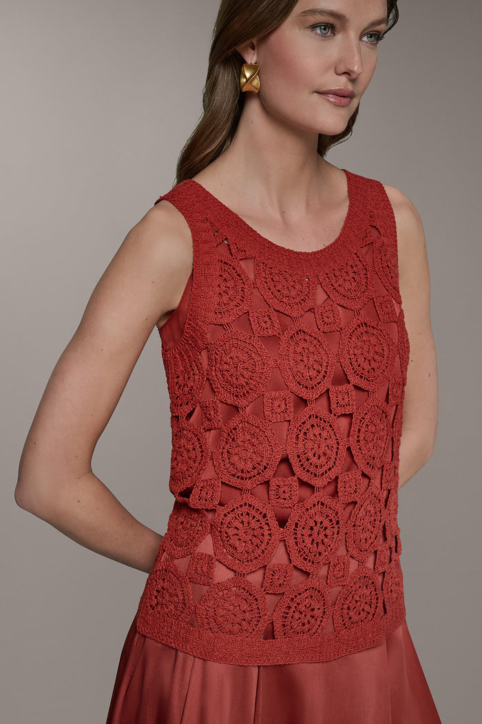 SLEEVELESS CROCHET SHELL