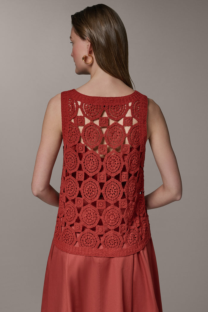 SLEEVELESS CROCHET SHELL