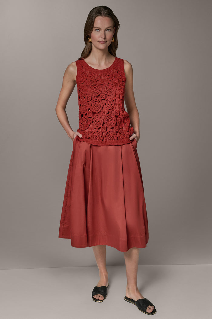 SLEEVELESS CROCHET SHELL