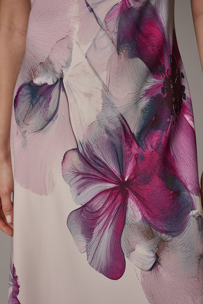 SLEEVELESS CROSS-FRONT MIDI A-LINE HALTER DRESS