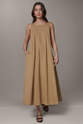 SLEEVELESS MAXI TRAPEZE DRESS
