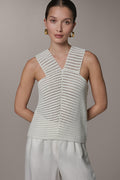 SLEEVELESS METALLIC SWEATER TANK