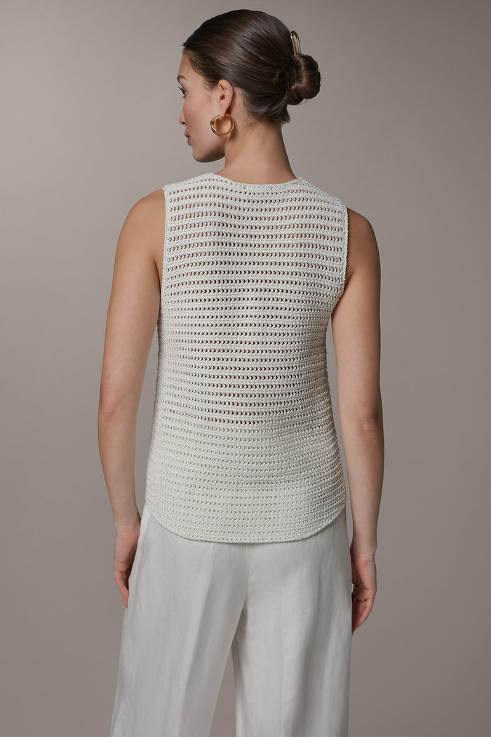 SLEEVELESS METALLIC SWEATER TANK