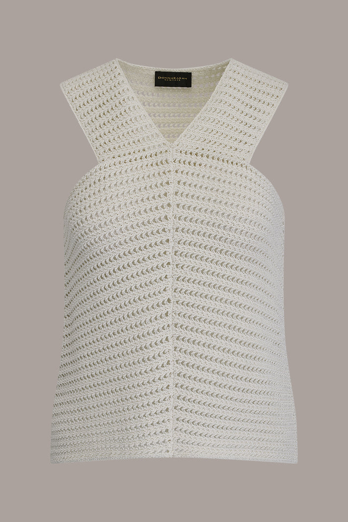 SLEEVELESS METALLIC SWEATER TANK
