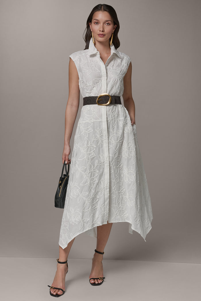 SLEEVELESS MIDI SHIRT DRESS