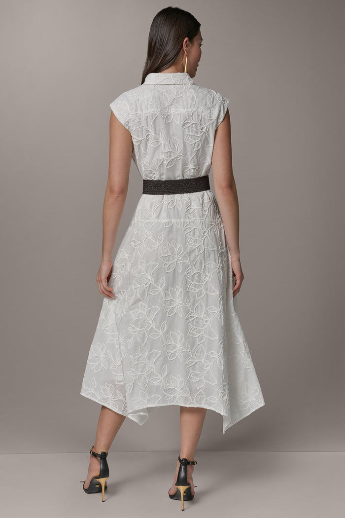 SLEEVELESS MIDI SHIRT DRESS