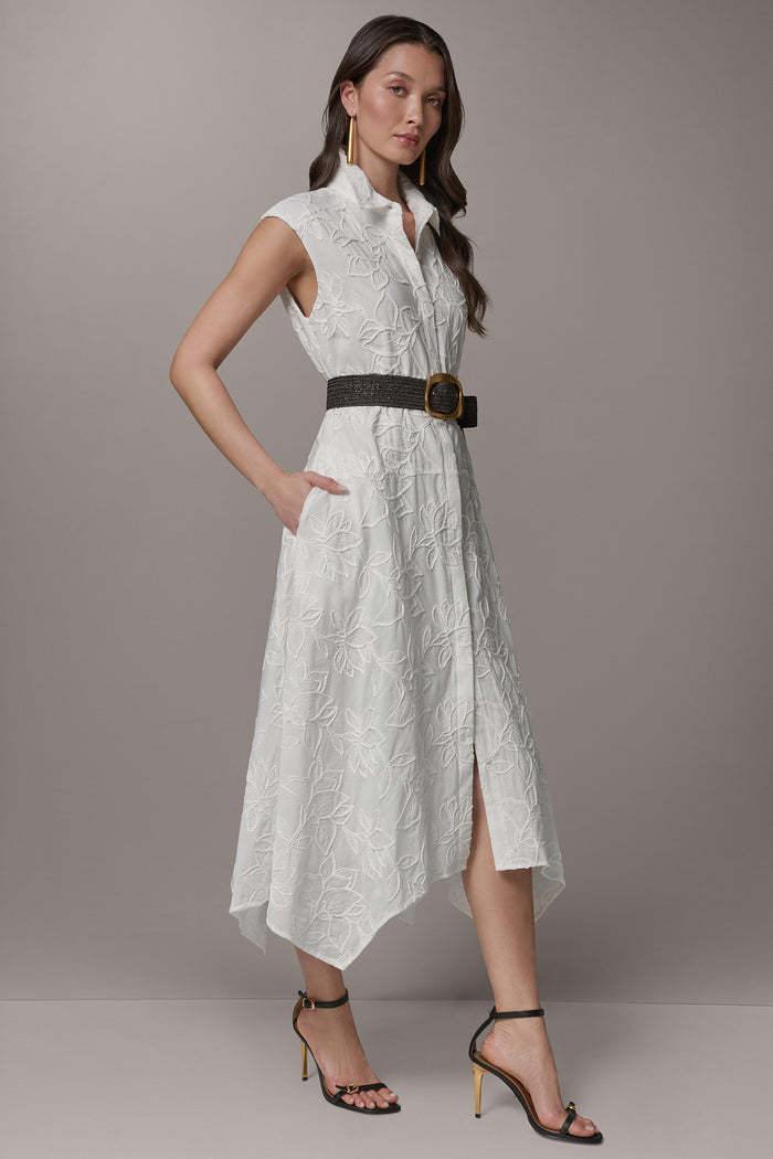 SLEEVELESS MIDI SHIRT DRESS