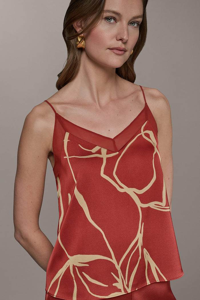 SLEEVELESS V-NECK PRINT CAMI