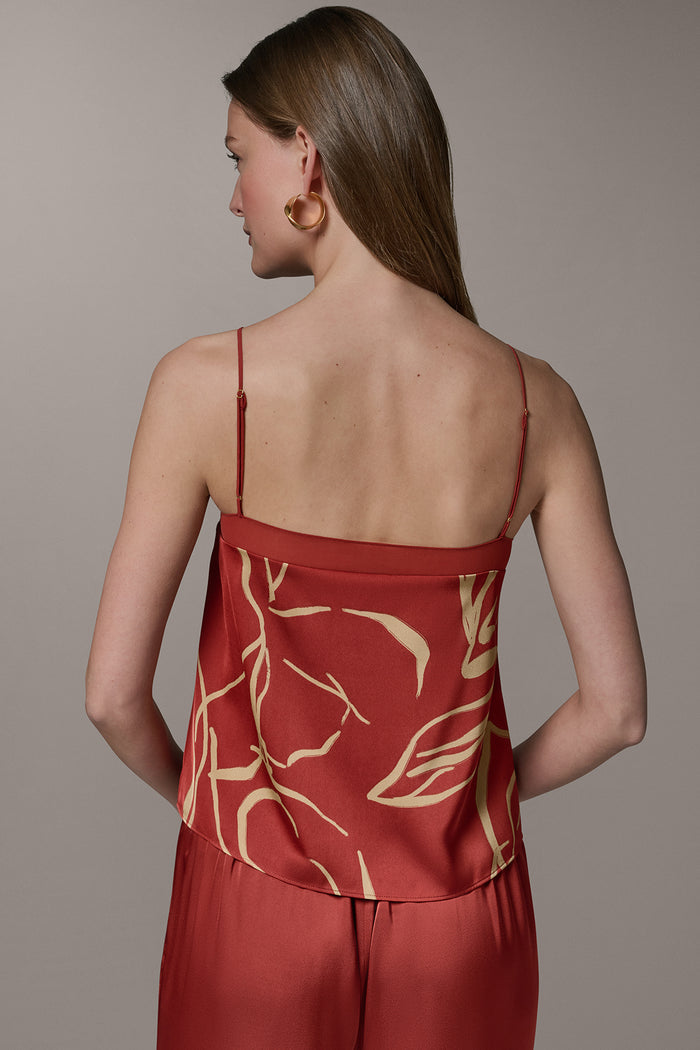 SLEEVELESS V-NECK PRINT CAMI