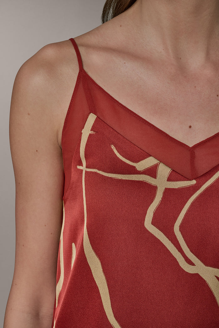 SLEEVELESS V-NECK PRINT CAMI