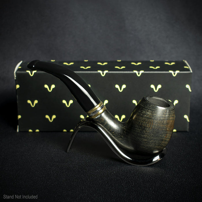 Smoke-King 9mm Black Beechwood Pipe - Bent