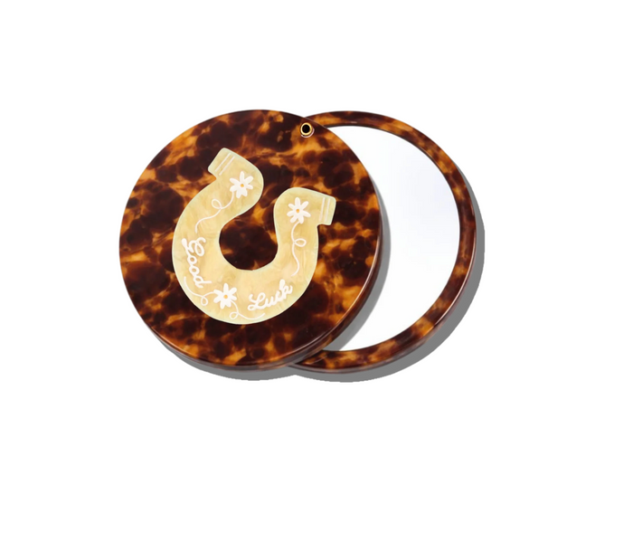 Solar Elipse Horseshoe Compact Mirror
