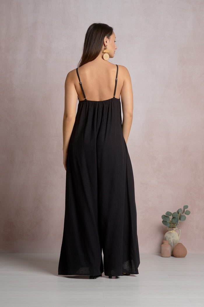 Spaghetti Strap Jumpsuit - Black