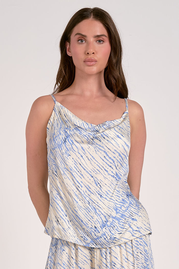 Spaghetti Strap Tank Top - Blue Sahara