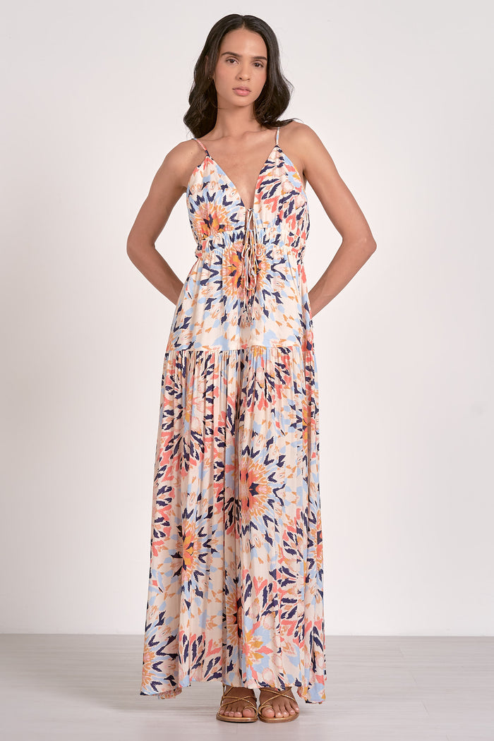 Spaghetti Strap Tiered Maxi Dress - Kaleidoscope