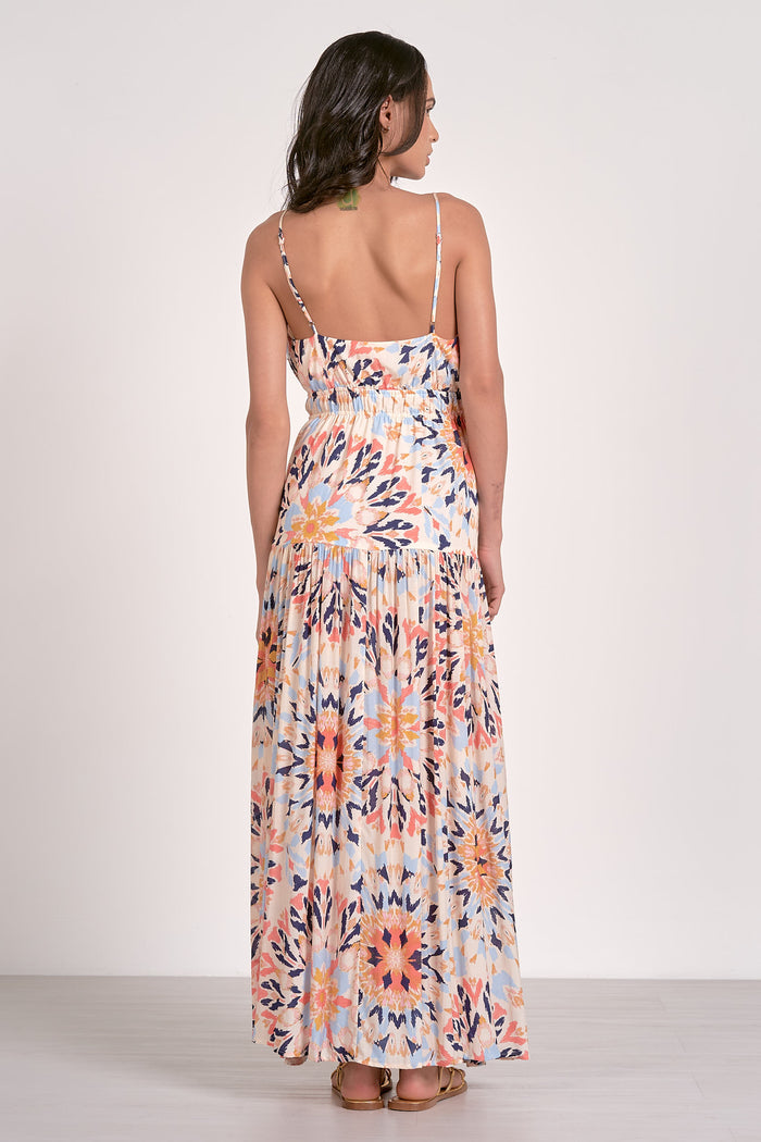 Spaghetti Strap Tiered Maxi Dress - Kaleidoscope